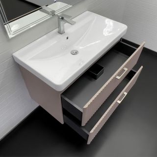 Тумба с раковиной Comforty Ангара 90 00-00021036 подвесная Дуб латте